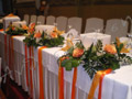 Wedding table with candles and flowers Hollow